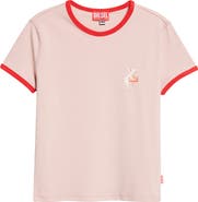 DIESEL® T-Uncuties Pig Logo Graphic Ringer T-Shirt