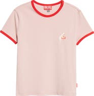 DIESEL® T-Uncuties Pig Logo Graphic Ringer T-Shirt