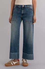 KUT from the Kloth Meg Patch Pocket High Waist Wide Leg Jeans