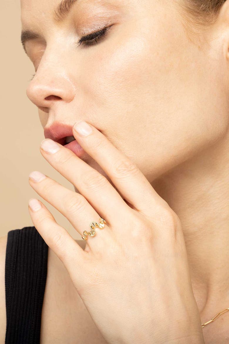 14K Solid Gold Stack Ribbon Ring, Alternate, color, Yellow Gold