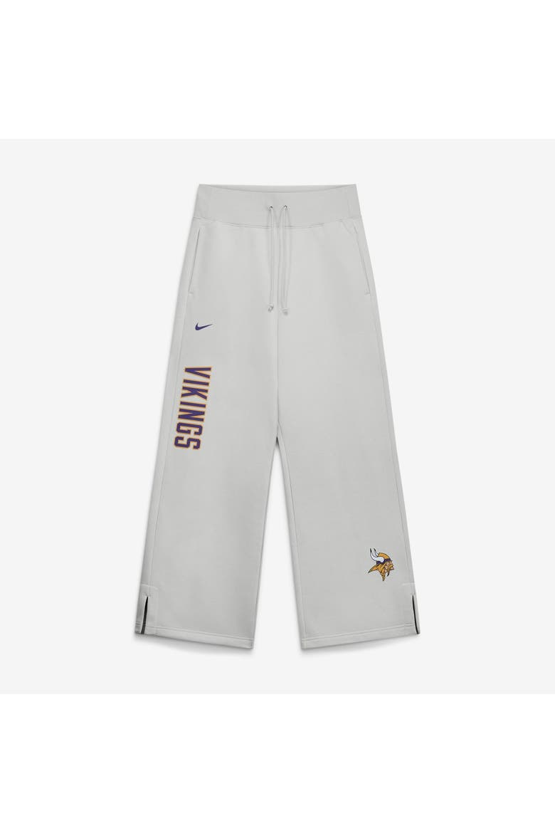 Women's Nike  Gray Minnesota Vikings Primetime Phoenix Fleece Wide-Leg Sweatpants, Main, color, Gray