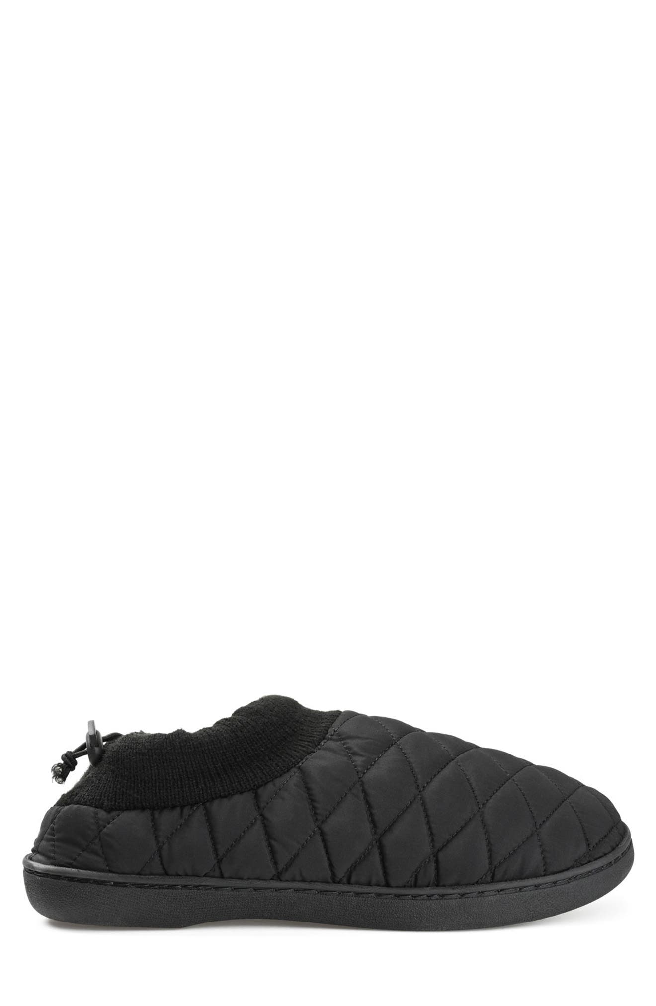VANCE CO . Fargo Quilted Faux Fur Lined Slipper, Alternate, color, Black