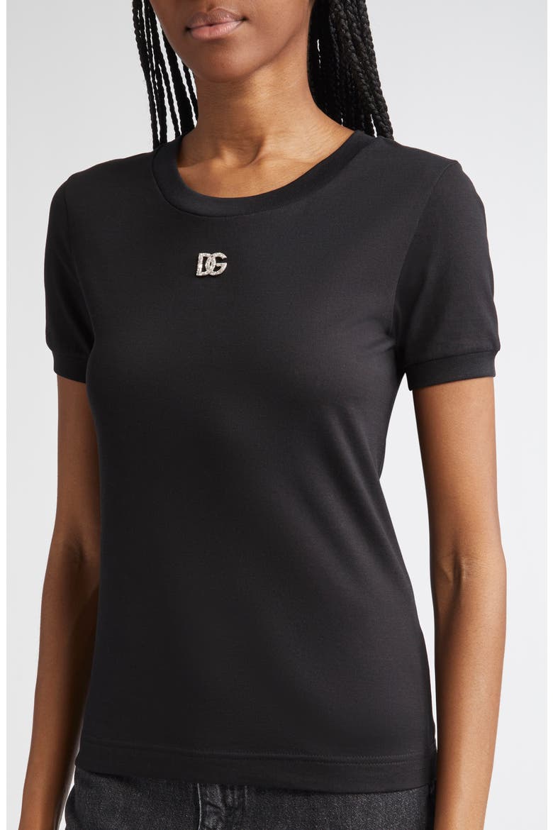 Crystal DG Logo Graphic Tee, Alternate, color, N0000 BLACK