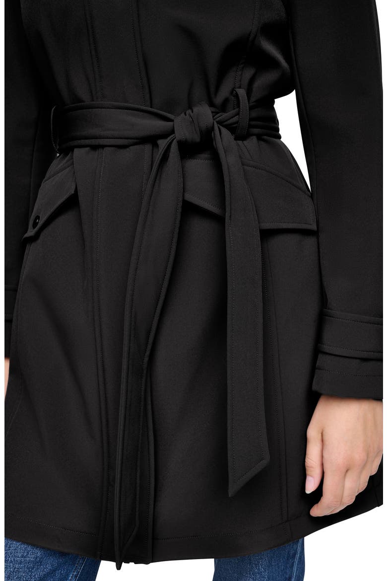 Tinsley Belted Softshell Trench Coat, Alternate, color, BLACK