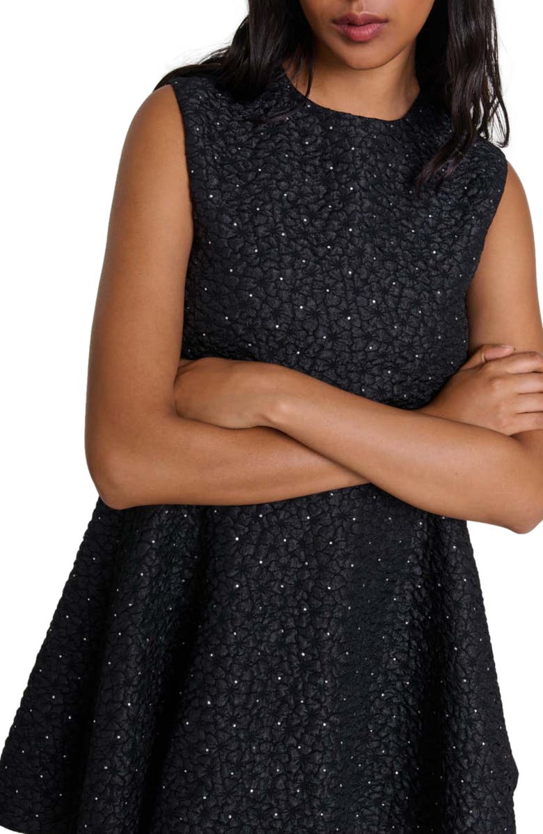 maje Rhinestone playsuit dress, Alternate, color,