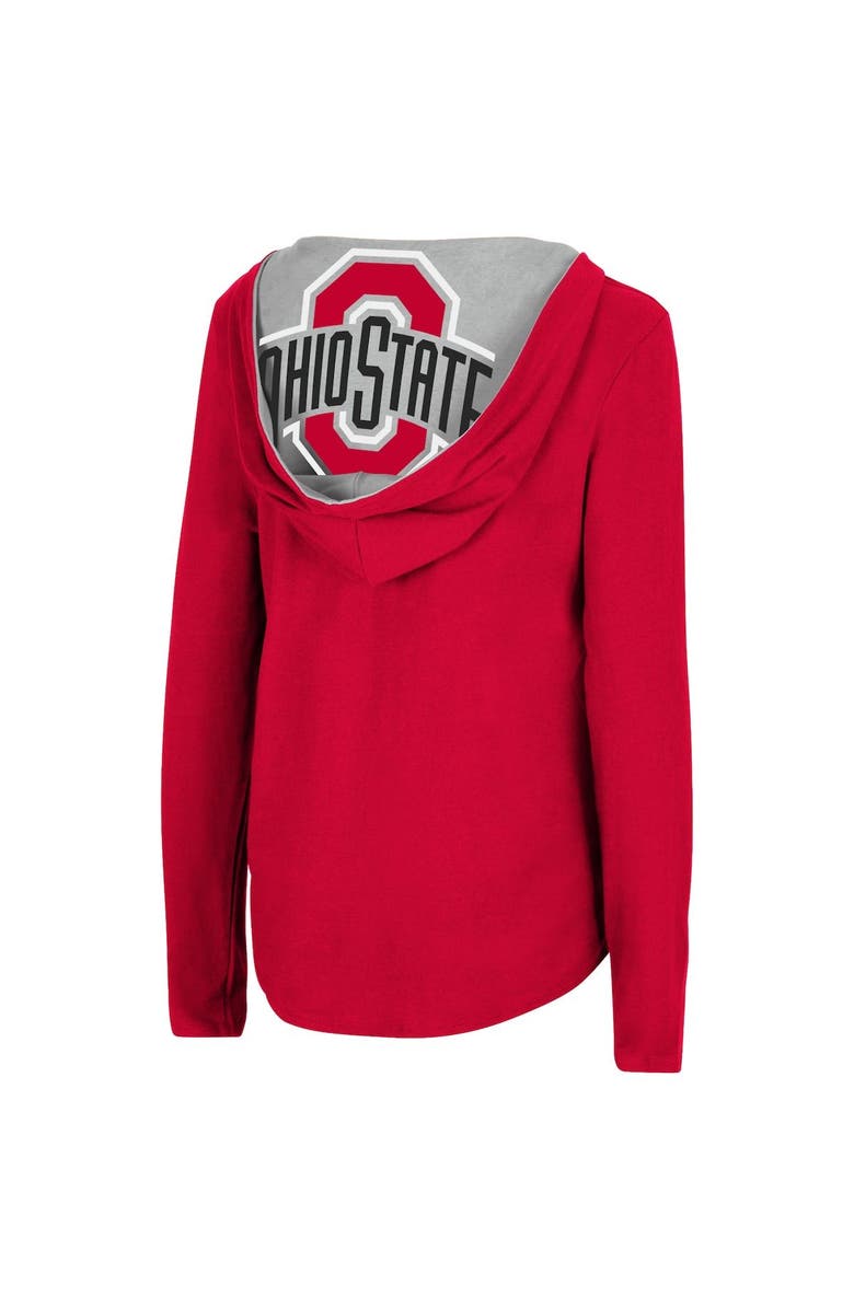 COLOSSEUM Women's Colosseum Scarlet Ohio State Buckeyes Catalina Hoodie Long Sleeve T-Shirt, Alternate, color, Scarlet