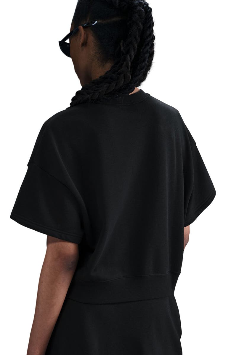 Nike Sportswear Club Short Sleeve Fleece Pullover, Alternate, color, Black/ White