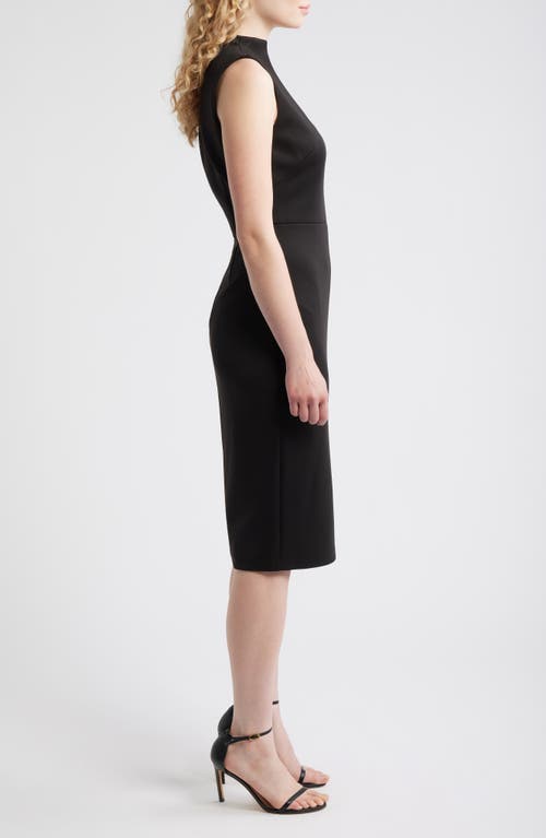 Vince Camuto Laser Cut Scuba Crepe Sheath Dress In Black