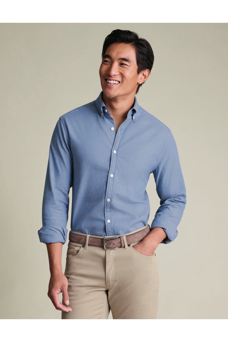 Brushed Flannel Shirt, Main, color, Denim Blue