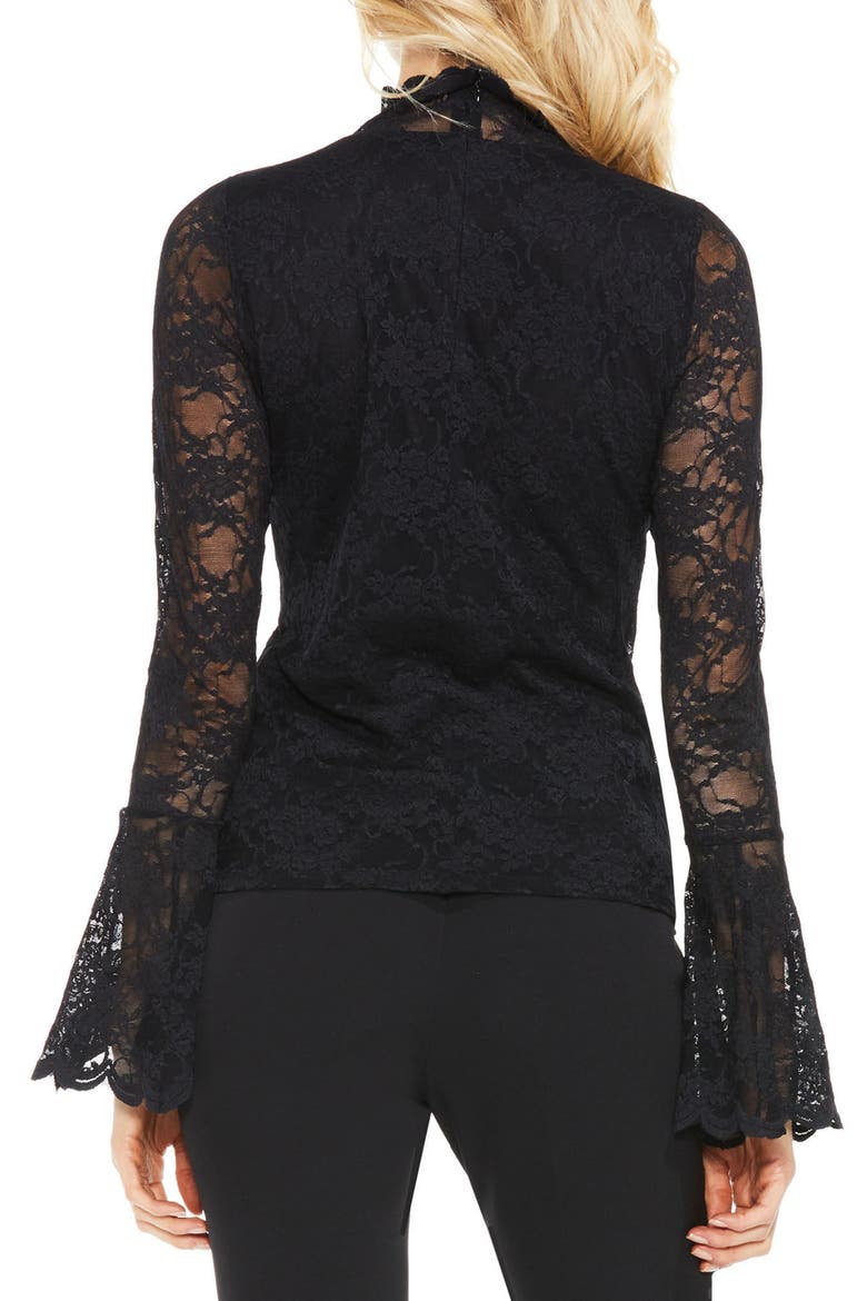 Bell Sleeve Lace Top, Alternate, color, RICH BLACK