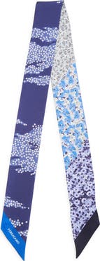 FERRAGAMO Fiorenza Floral Reversible Silk Skinny Scarf
