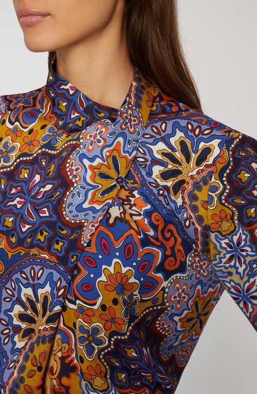 Elie Tahari The Jaden Stretch Silk Top In Night Garden