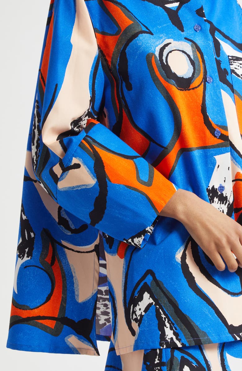 Marimekko Kukkavera Eldfamn Cotton Button-Up Shirt, Alternate, color, 