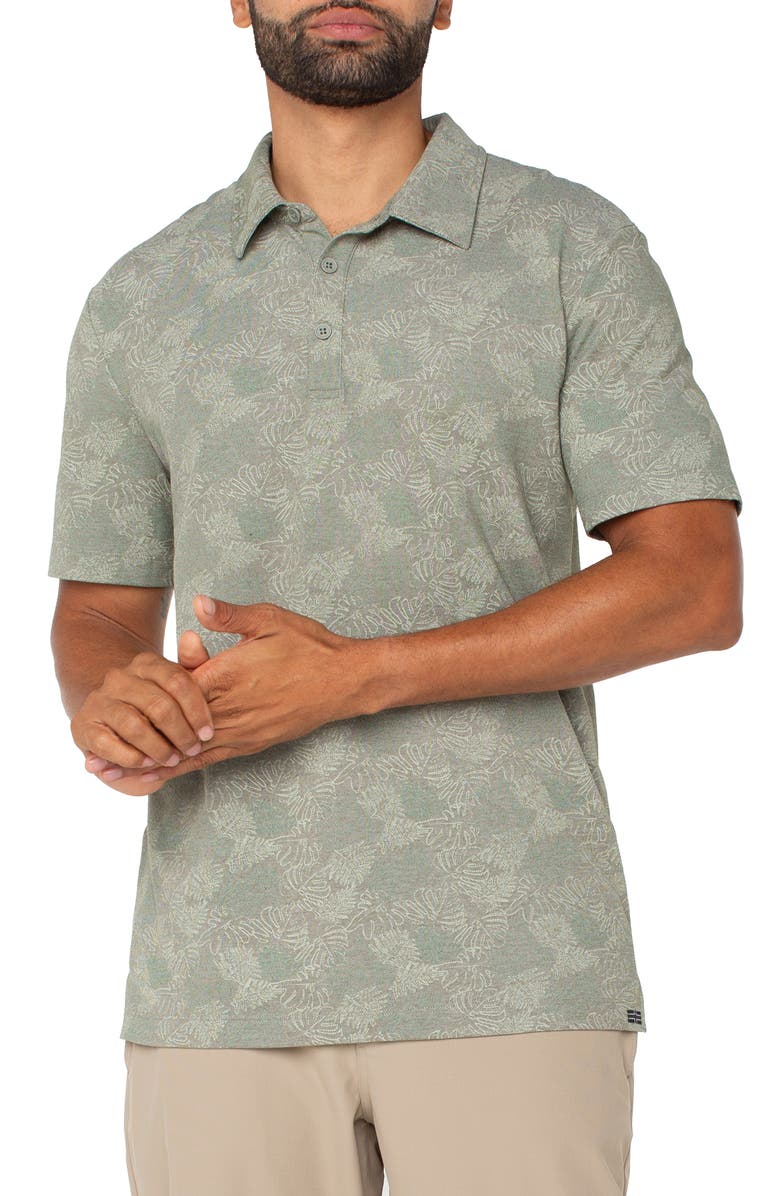 Liverpool Los Angeles Leaf Print Polo, Main, color, 