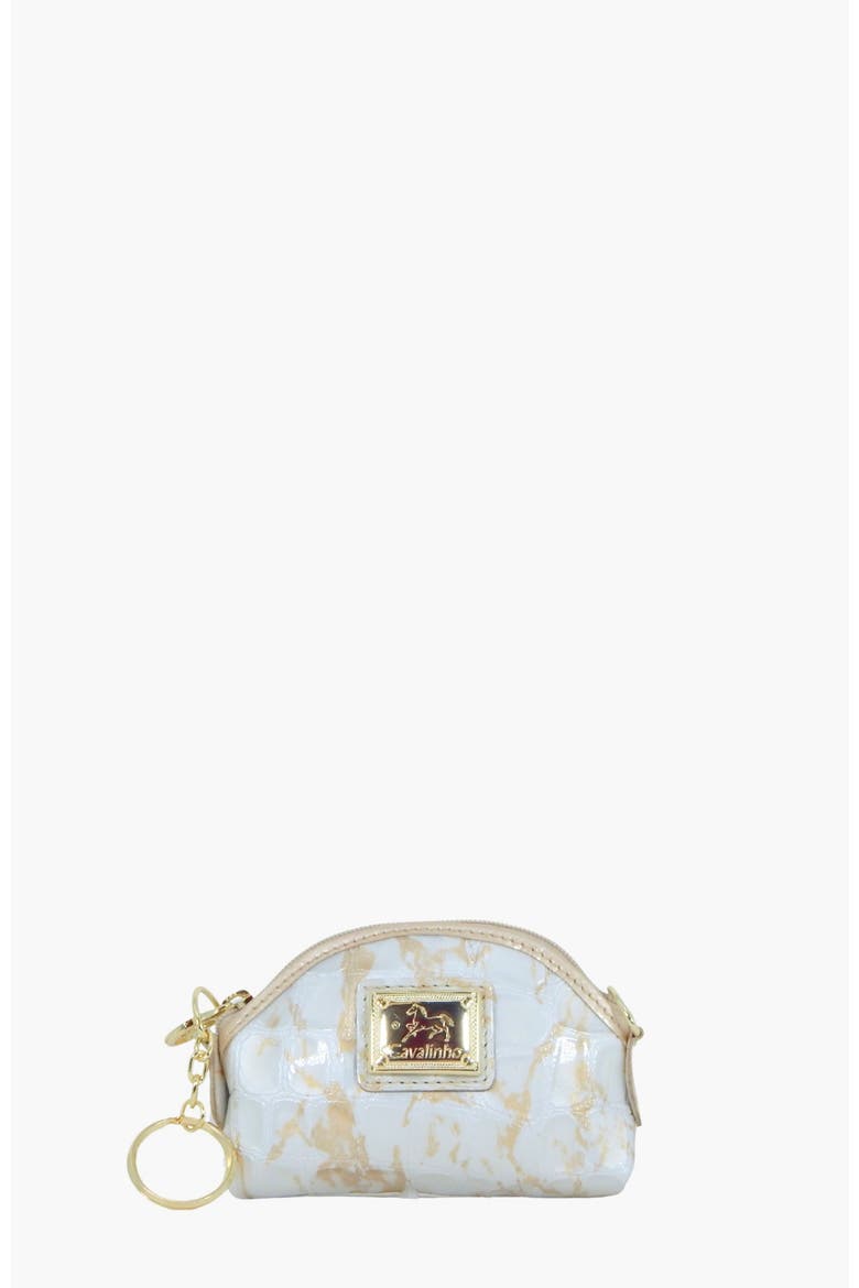 Gallop Patent Leather Coin Purse 251, Main, color, Beige / White