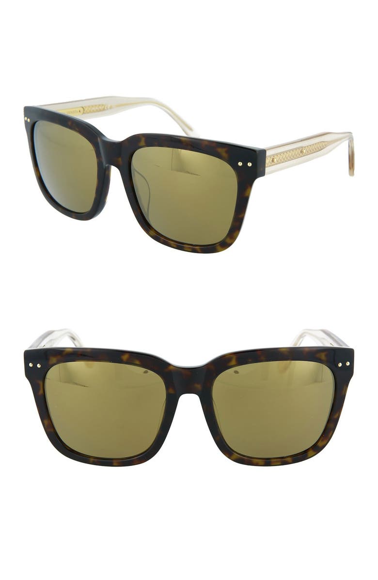 Bottega Veneta 56mm Square Sunglasses, Alternate, color, 