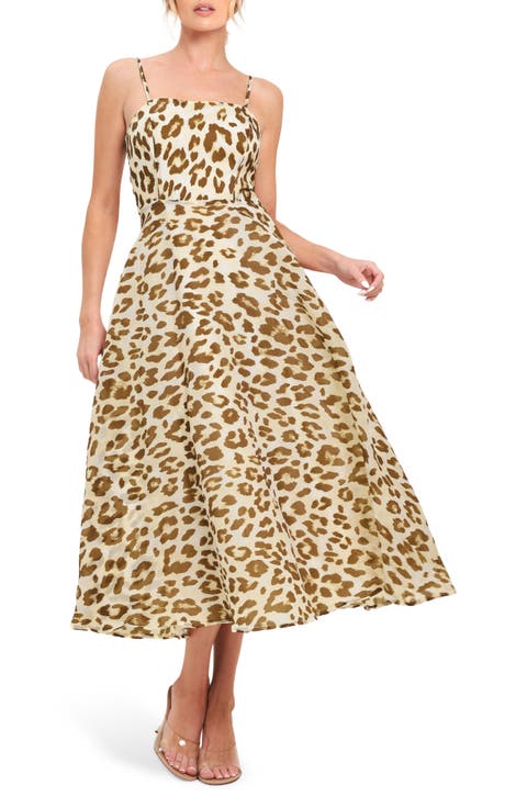 Sleeveless Print Midi Dress
