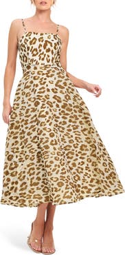 FLYING TOMATO Sleeveless Print Midi Dress