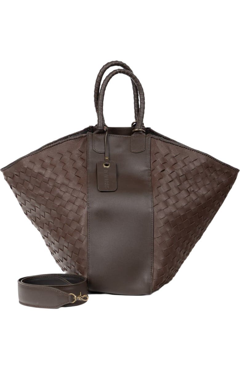 Deux Mains All Day Leather Tote, Main, color, Dark Brown