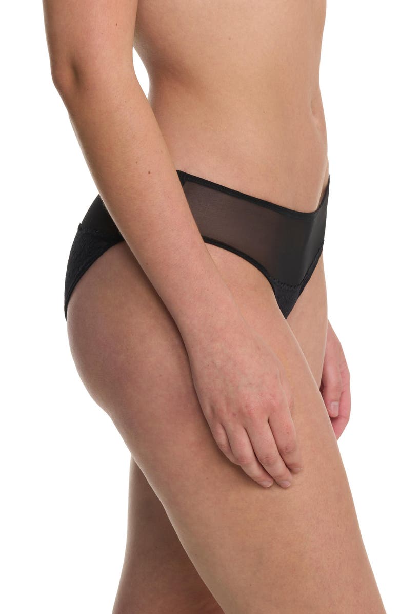 Natori Cherry Blossom Girl Brief, Alternate, color, Black