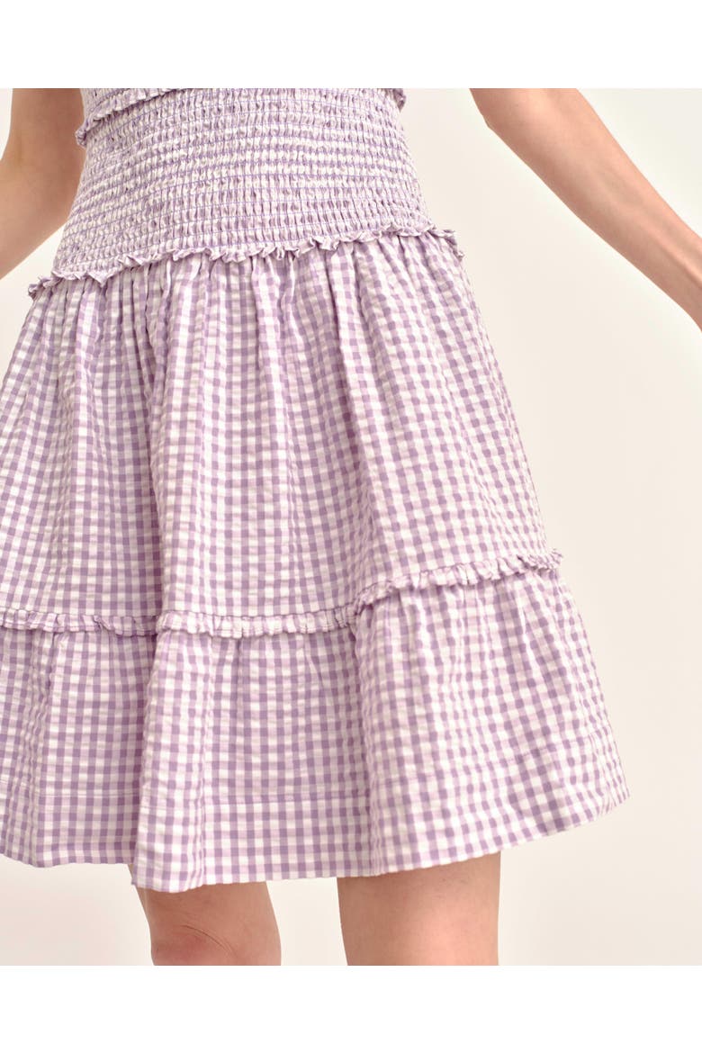 Rhett Gingham Mini Dress, Alternate, color, Wisteria