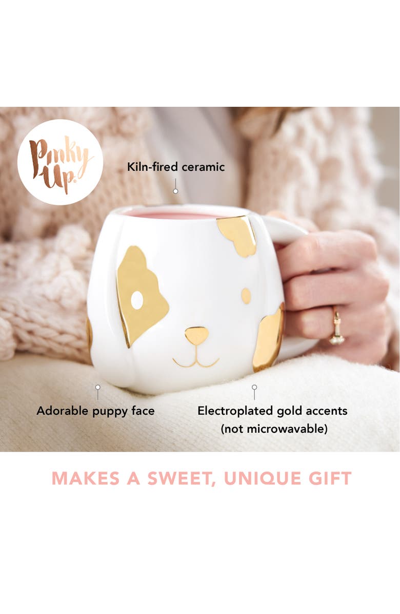 Pinky Up (Accessories) Penny Ceramic Puppy Mug, Alternate, color, White