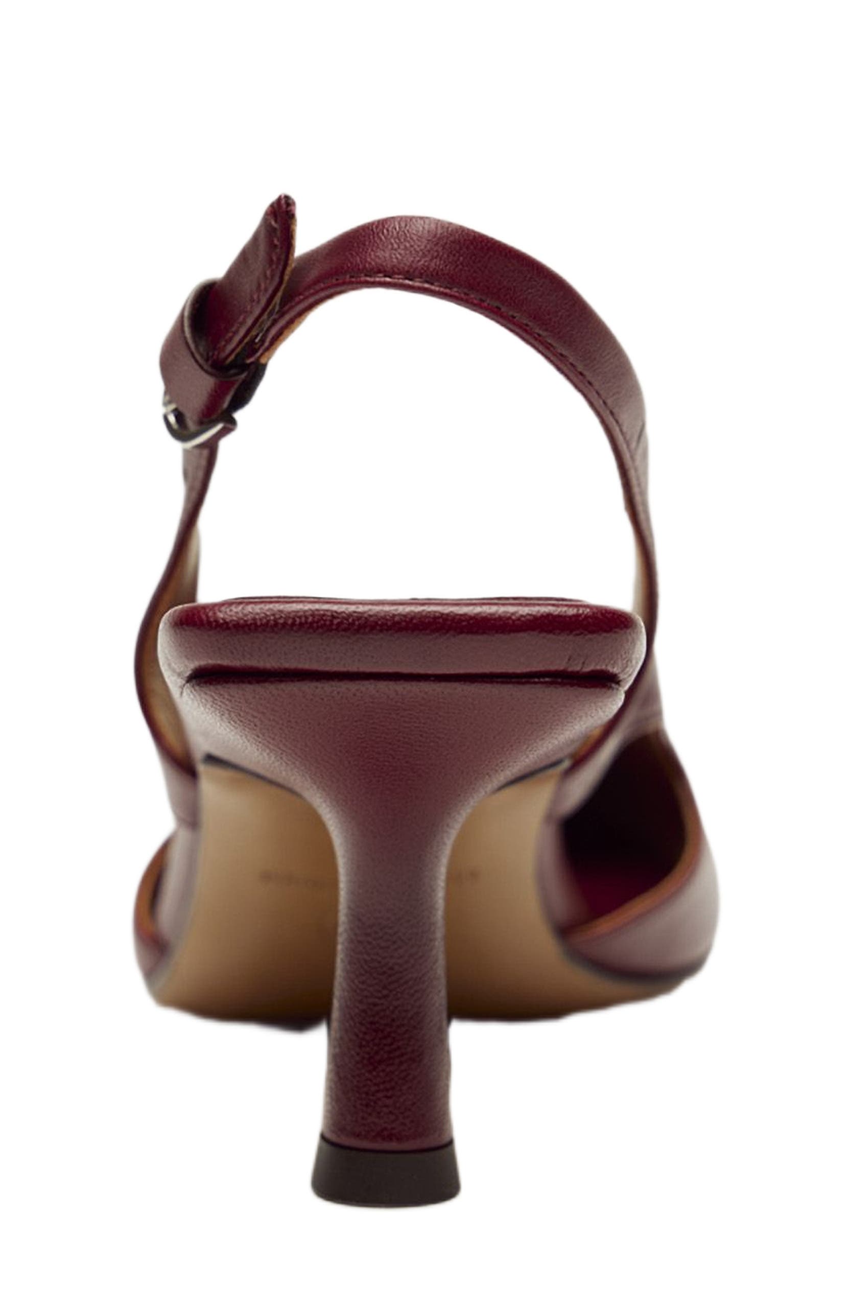 Holton Smooth Leather Slingback Heels, Alternate, color, Dark Cherry