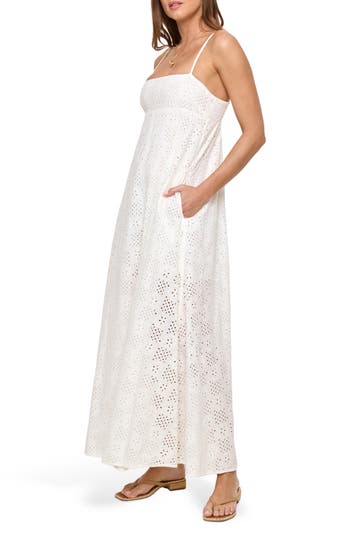 LSPACE Raveena Cotton Cover-Up Sundress in Cream at Nordstrom Rack, Size Medium
