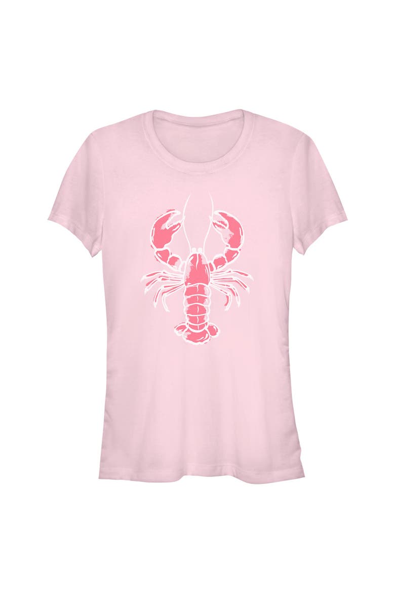 Juniors Lost Gods American Lobster Artwork T Shirt, Main, color, Light Pink