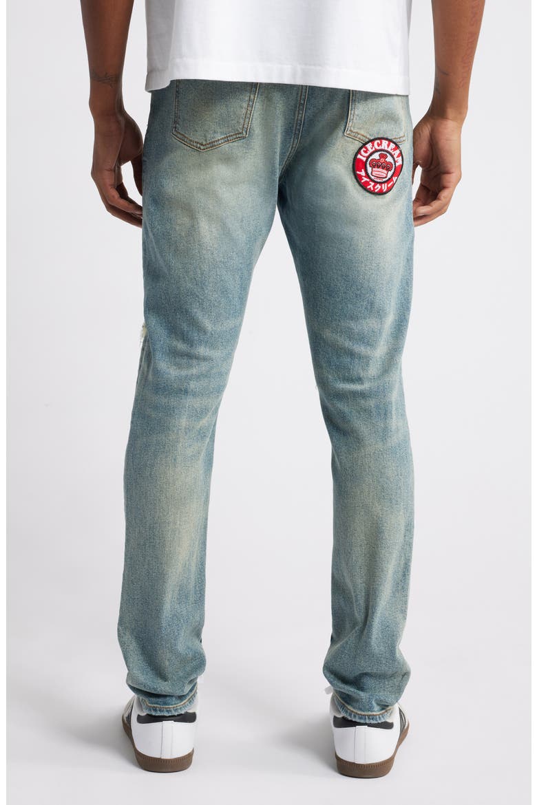 Certified Chocolate Distressed Ripped Knee Taper Leg Jeans, Alternate, color, GELATTO