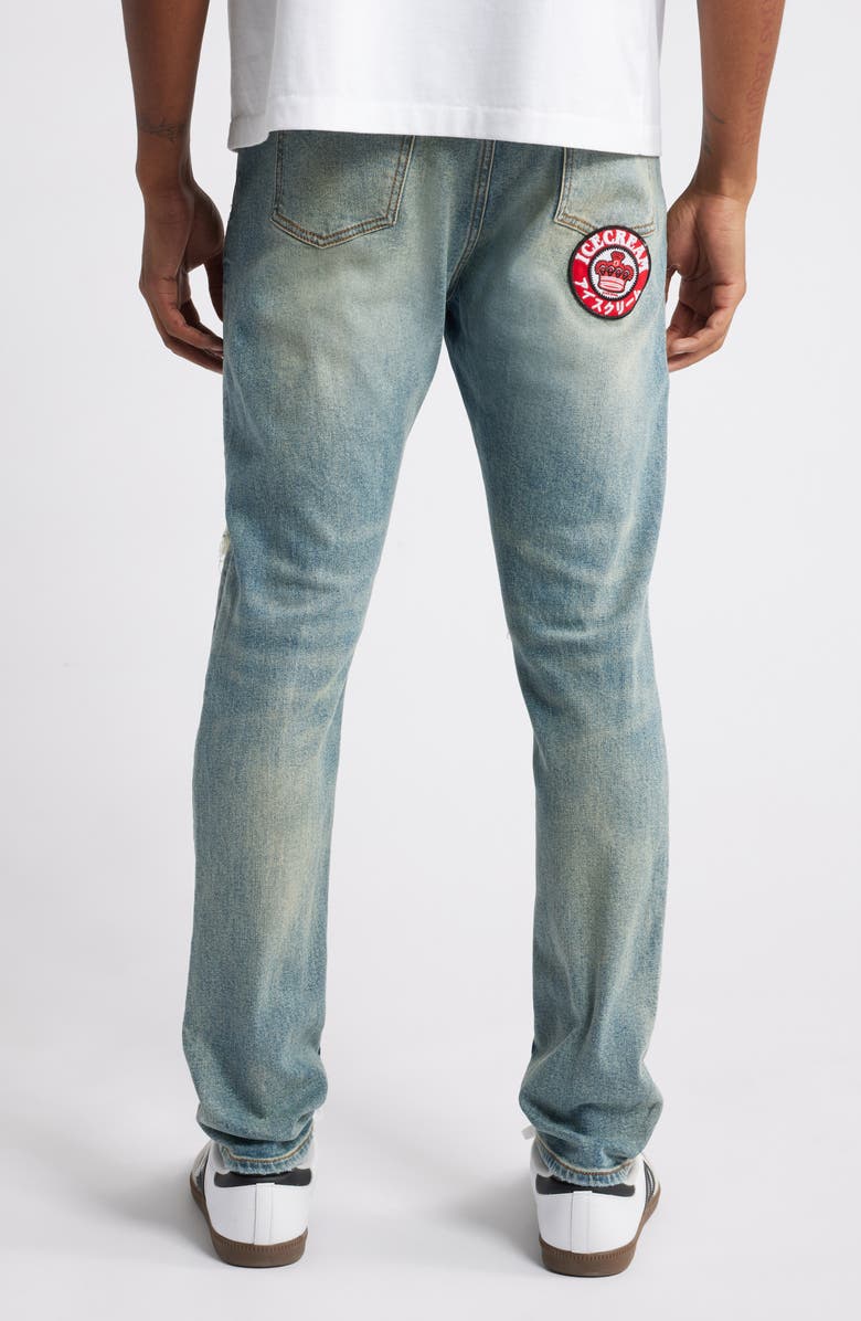 ICECREAM Certified Chocolate Distressed Ripped Knee Taper Leg Jeans, Alternate, color,