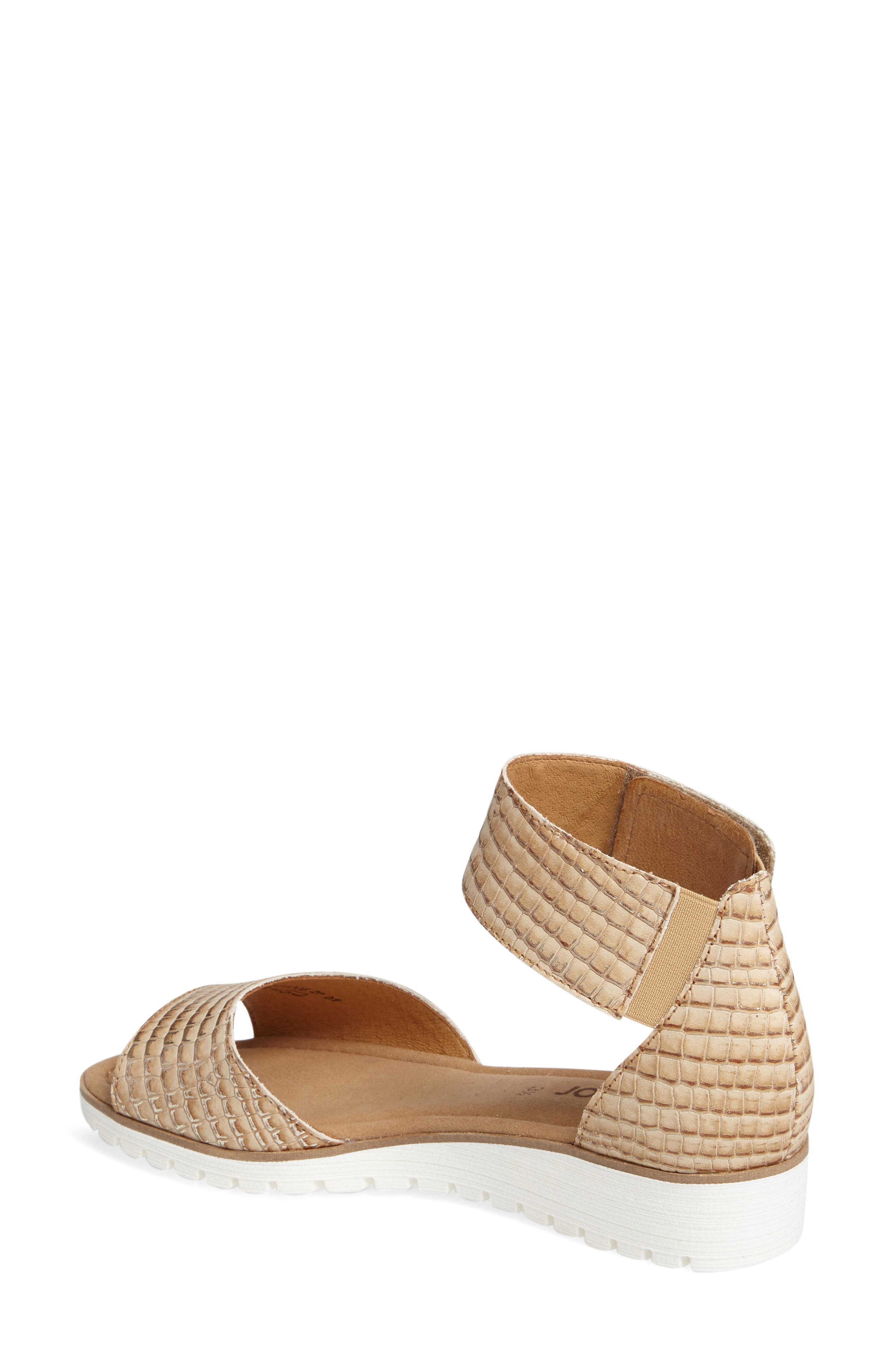 Two-Strap Sandal, Alternate, color, BEIGE LEATHER