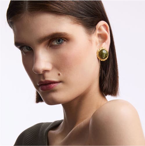 Susan Caplan 1980s Vintage Moss Green Clip-on Earrings In Green