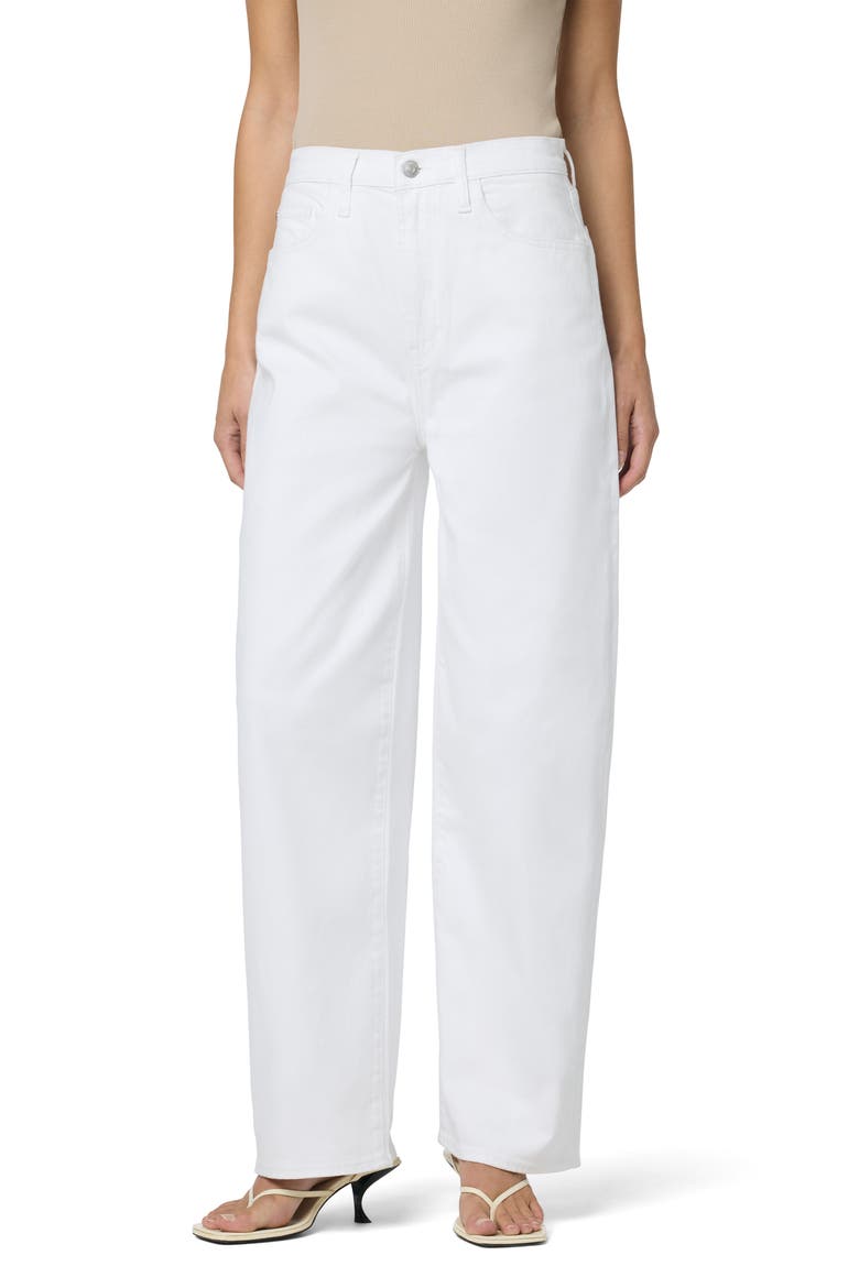 Super High Waist Barrel Leg Jeans, Main, color, WHITE