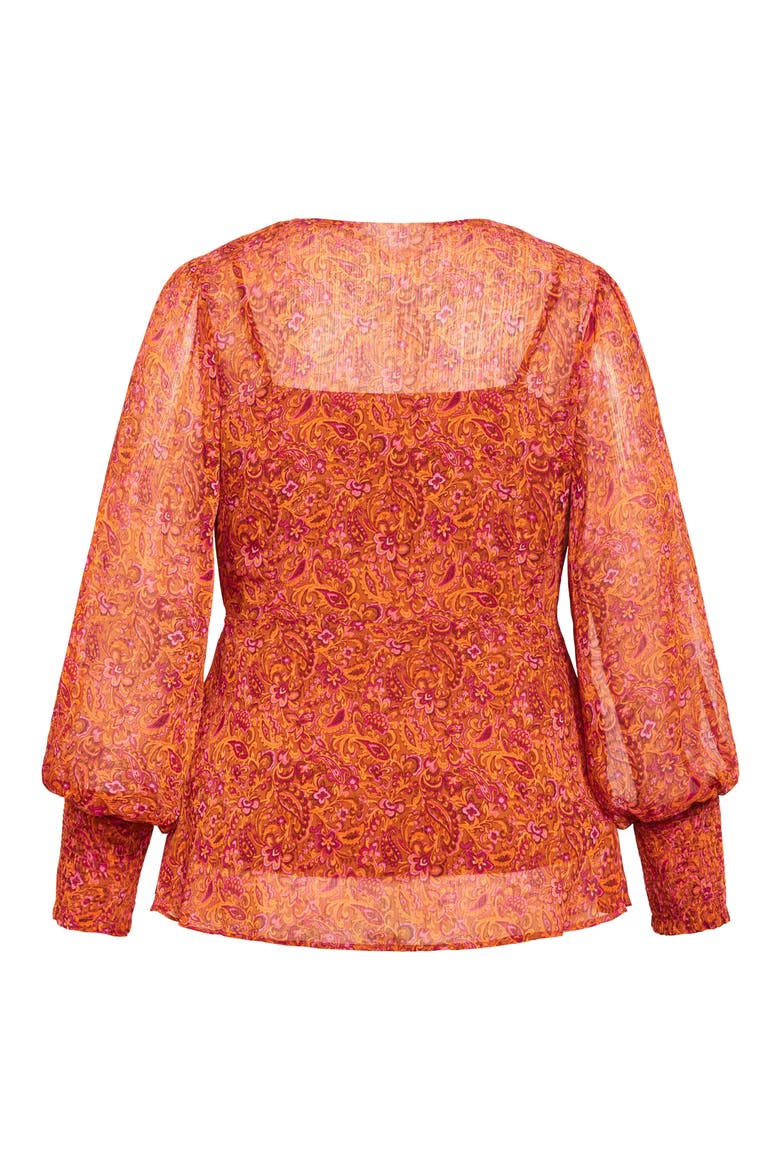 Iyla Print Wrap Front Top, Alternate, color, PAISLEY
