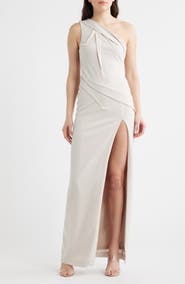 Black Halo Arliss One-Shoulder Column Gown
