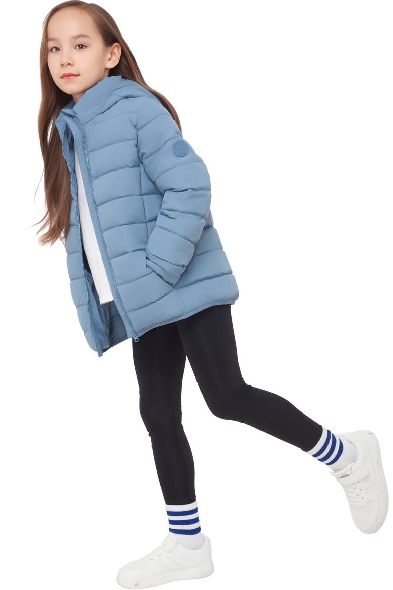 Kids' Fiona Lightweight Hooded Puffer Jacket, Alternate, color, Blue Fog