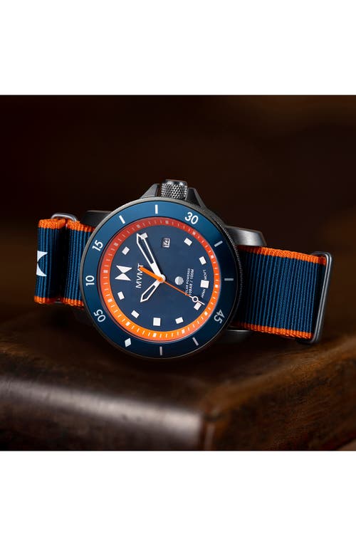 Mvmt Cali Diver Solar Nylon Strap Watch, 40mm In Blue