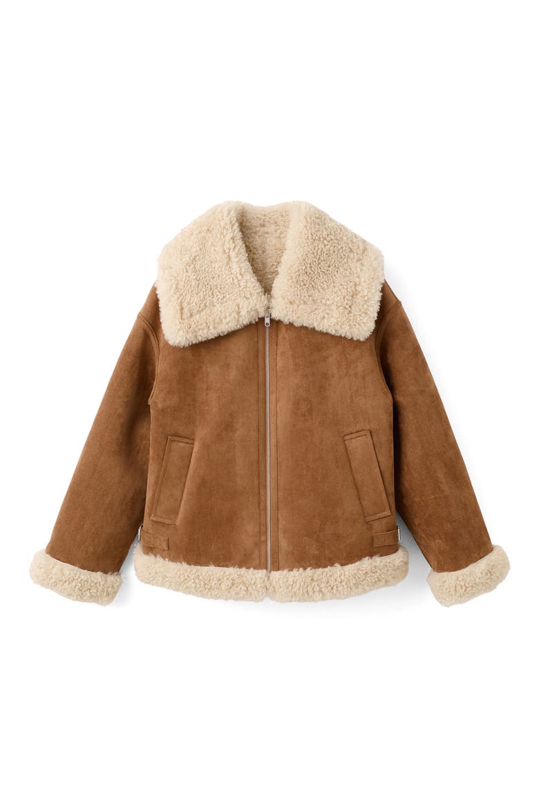 Adriana Faux ShearlingJacket, Alternate, color, BROWN