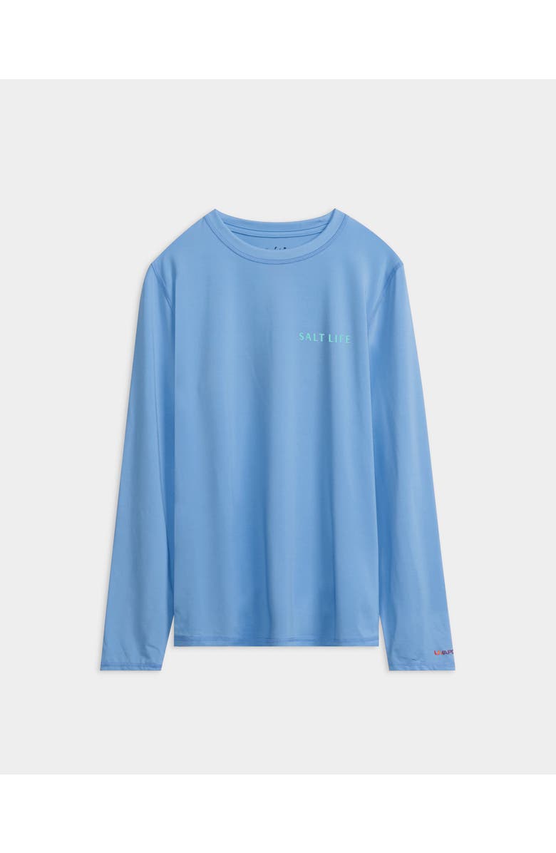 Salt Life Green Room SLX Performance Long Sleeve Shirt, Main, color, Harbor Blue Heather