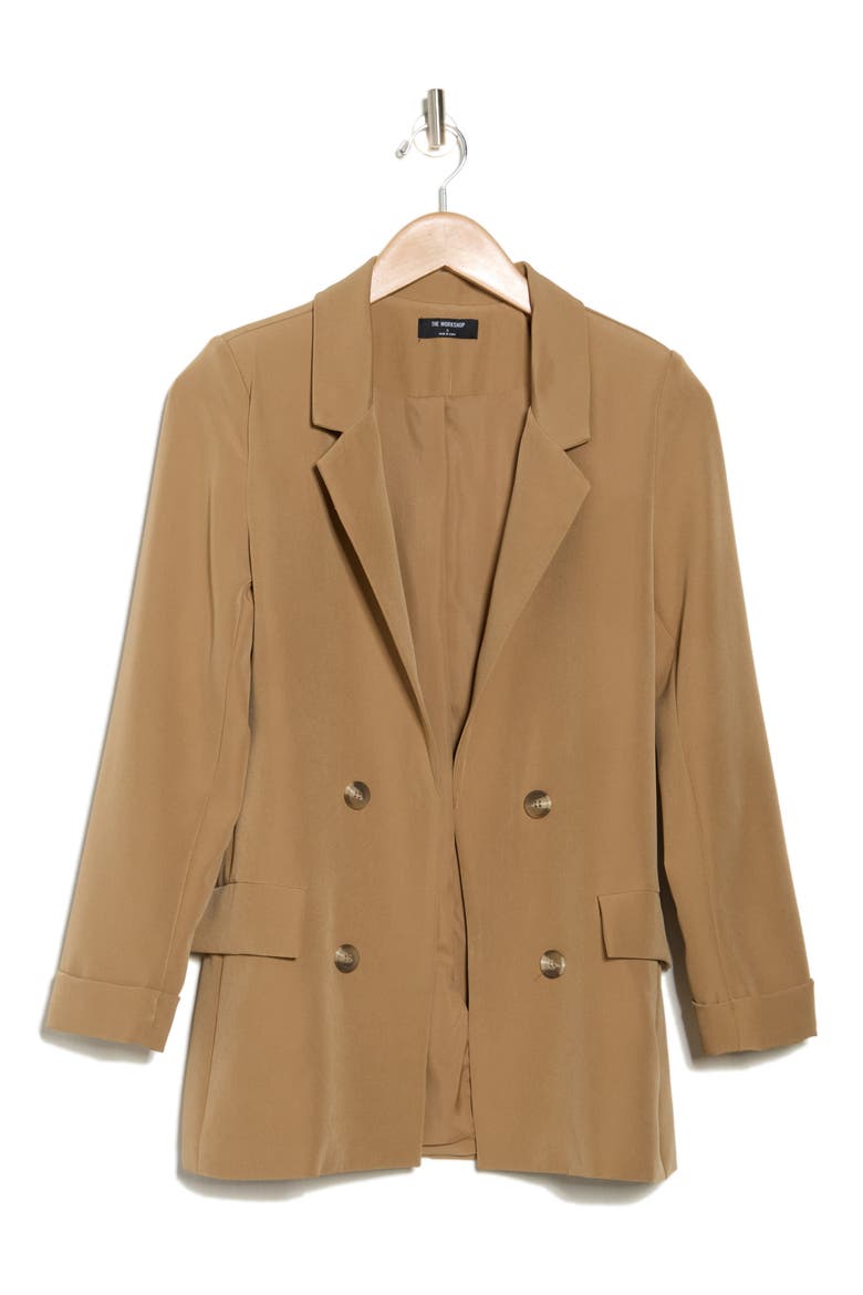Notch Collar Blazer, Alternate, color, TAN