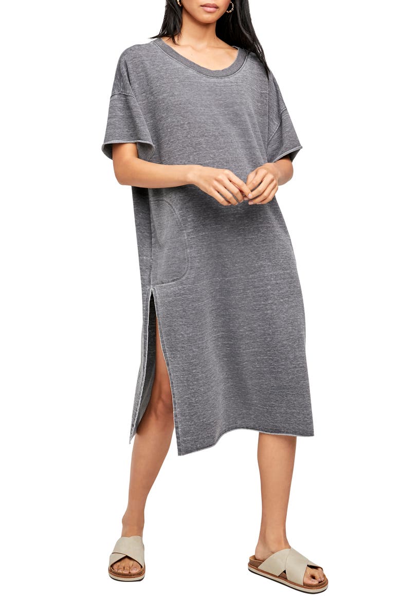Cozy Girl T-Shirt Dress, Main, color, WASHED BLACK