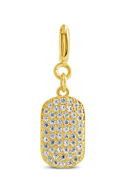 Sterling Forever Cubic Zirconia Dog Tag Charms In Gold