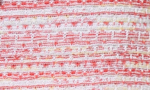 Ming Wang Stripe Tweed Belted Miniskirt In Pink Multi