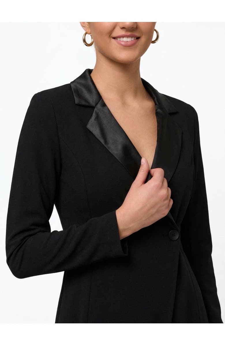 RACHEL Rachel Roy Griffith Long Sleeve Tuxedo Gown, Alternate, color, Black