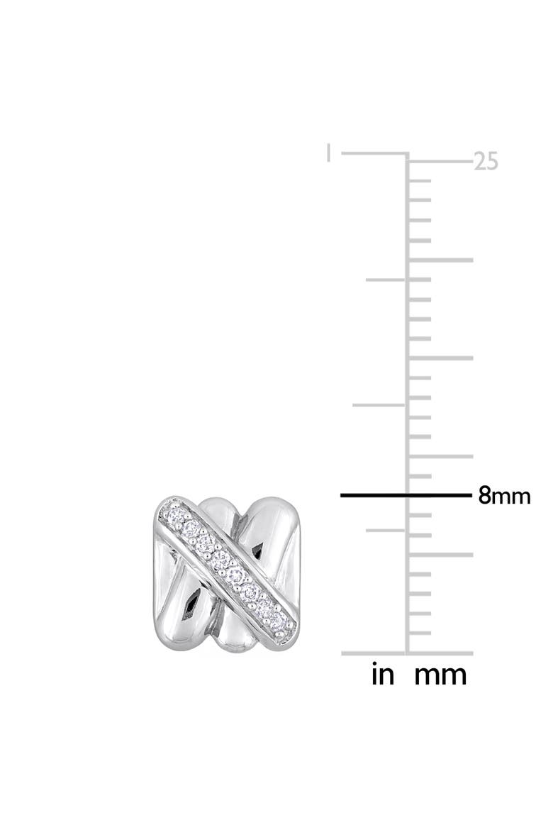 Diamond Crossover Stud Earrings 14k, Alternate, color, White Gold