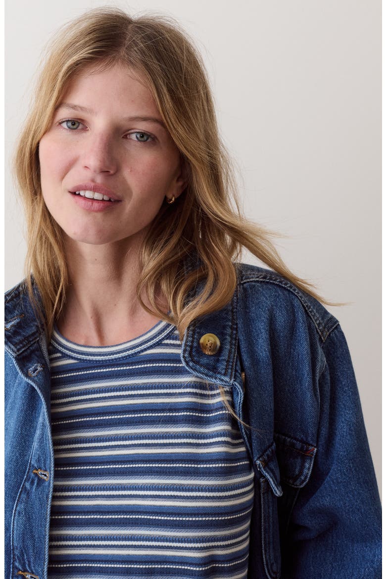 Jacquard Striped T-Shirt, Alternate, color, DAWN STRIPE