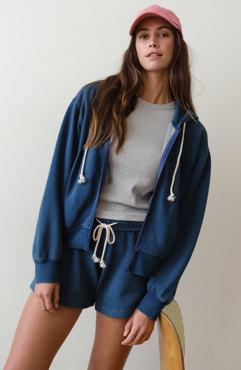 Marine Layer Cloud 9 Fleece Zip Hoodie, Alternate, color, Indigo