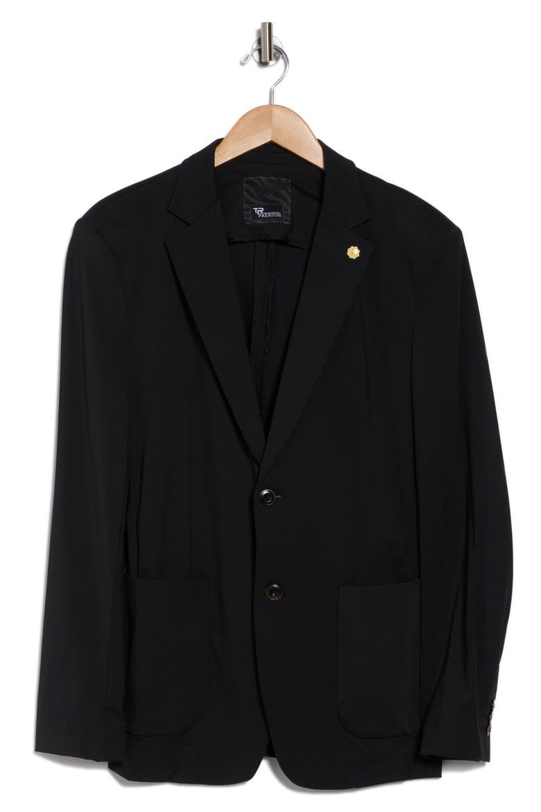 Slim Fit Pocket Blazer, Alternate, color, BLACK