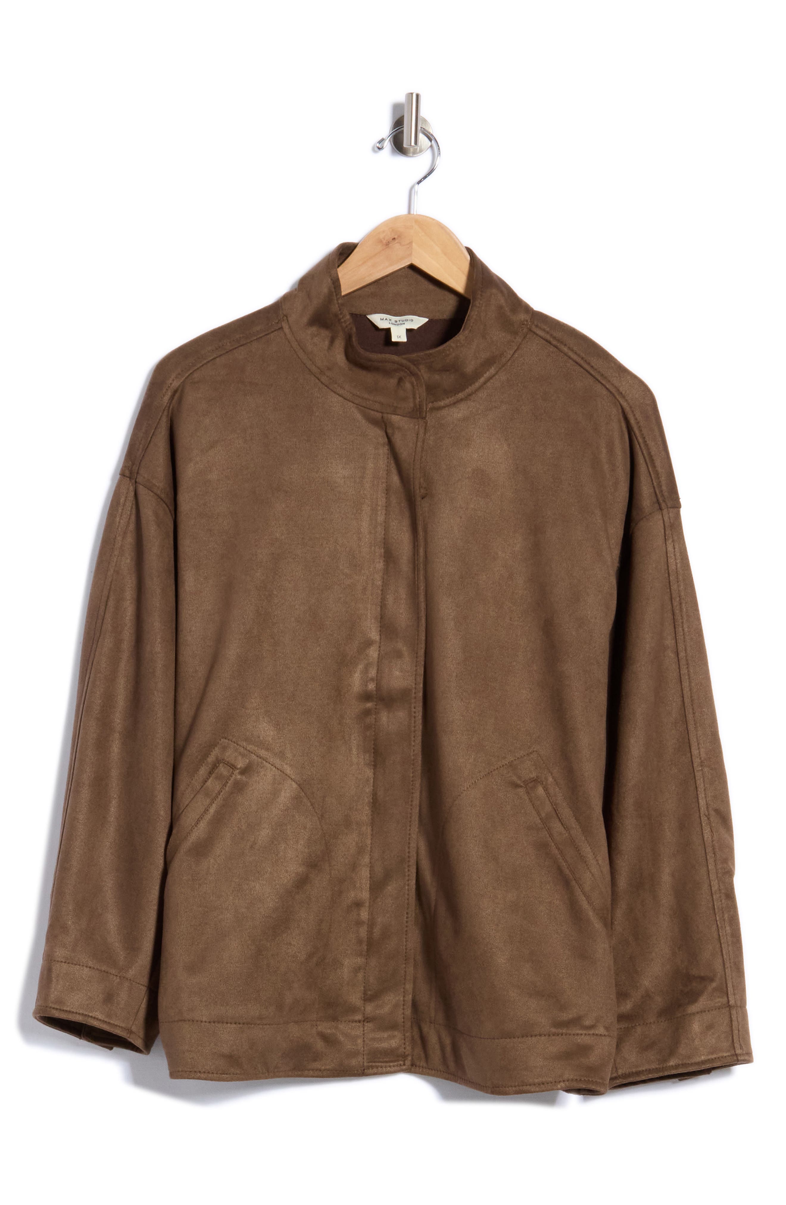 Faux Suede Zip Jacket